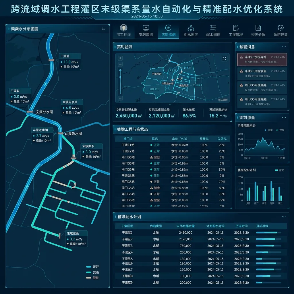 某跨流域调水工程灌区末级渠系量水自动化与精准配水优化系统